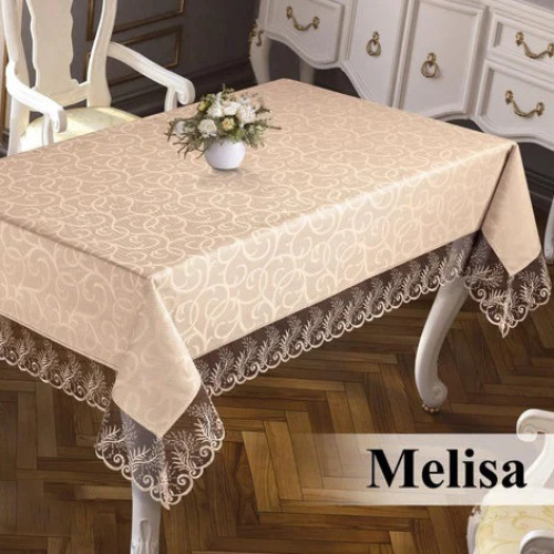 Скатерть прямоугольная жаккардовая Maison Royale Melisa капучино 160х220