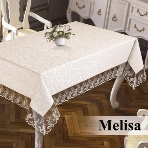 Скатерть прямоугольная жаккардовая Maison Royale Melisa Cream 160х220
