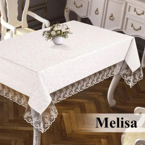 Скатерть прямоугольная жаккардовая Maison Royale Melisa белая 160х220