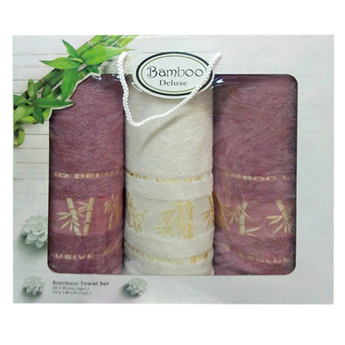 Набор полотенец Gursan Bamboo Deluxe розовый 3 шт.
