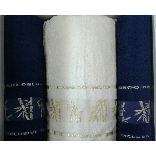 Набор полотенец Gursan Bamboo Deluxe синий 3 шт.