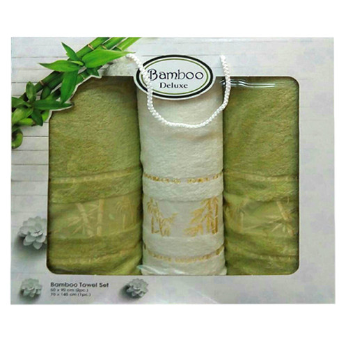 Набор полотенец Gursan Bamboo Deluxe зеленый 3 шт.