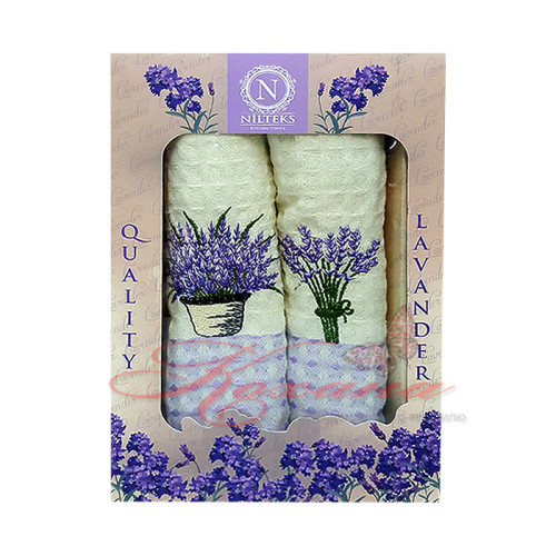 Набор полотенец кухонных вафельных Nilteks Lavender 50х70 2 шт