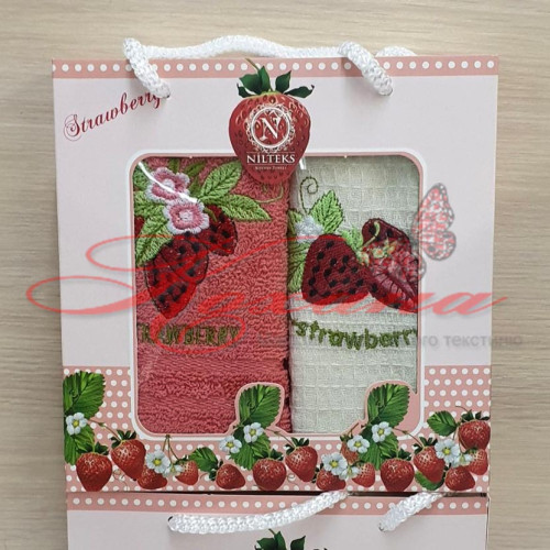 Набір серветок кухонних Nilteks Strawberry 30х50 2 шт