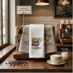 Набір серветок кухонних вафельних Nilteks Кава 40х60 3 шт