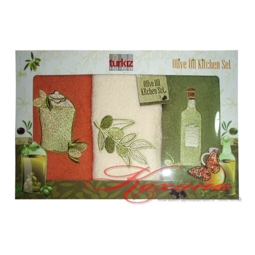 Набор полотенец кухонных Turkiz букле Olive Oil Kitchen set