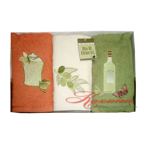 Набор полотенец кухонных Turkiz букле Olive Oil Kitchen set