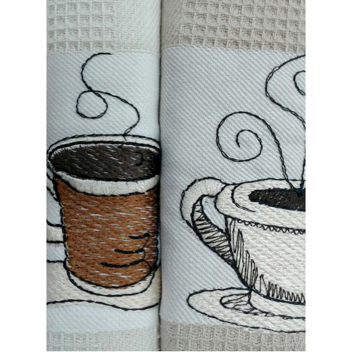 Набор полотенец кухонных вафельных Mercan Coffee 50*70 6 шт.