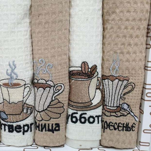 Набор салфеток кухонных вафельных Efor Coffee 40х60 7 шт