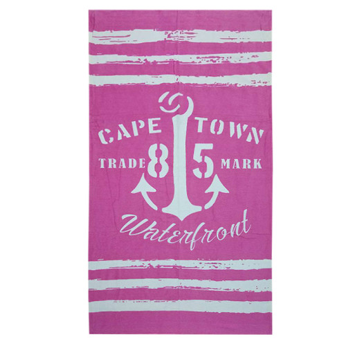 Полотенце пляжное велюровое Турция Cape Town розовое