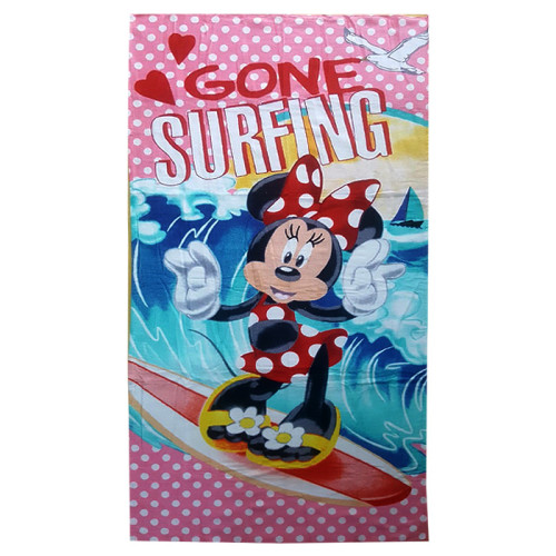 Полотенце пляжное велюровое Турция Minnie Gone Surfing