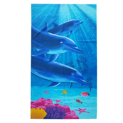 Полотенце пляжное велюровое Турция Три Дельфина
