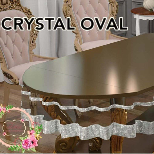 Скатерть силиконовая с кружевом ТМ Zelal Crystal Oval 170х270