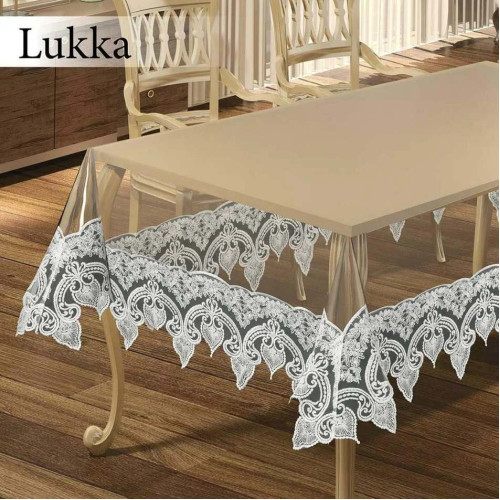 Скатерть силиконовая с кружевом ТМ Zeron Lukka Pudra 160х220