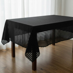 Скатертина прямокутна Exklusiv jacquard Silver Чорна 160*220