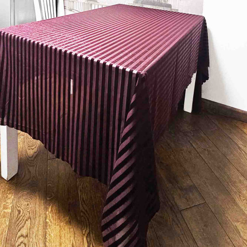 Скатертина прямокутна Exklusiv jacquard Silver Бордо 160*220