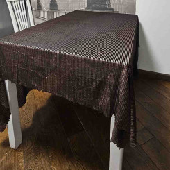 Скатертина прямокутна Exklusiv jacquard Silver Темно-коричнева 160*220
