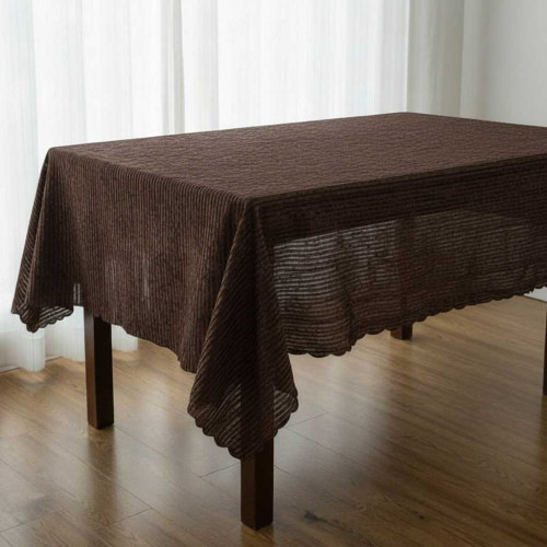 Скатертина прямокутна Exklusiv jacquard Silver Темно-коричнева 160*220