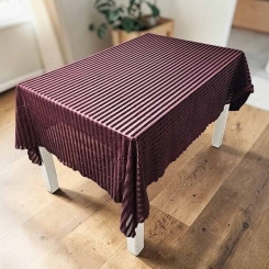 Скатертина прямокутна Exklusiv jacquard Silver Темно-рожева 160*220