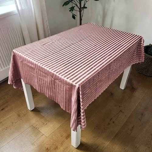 Скатерть прямоугольная Exklusiv jacquard Silver Пудра 160*220