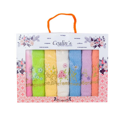 Набір серветок кухонних вафельних Ceylin Квіти 40х60 7 шт