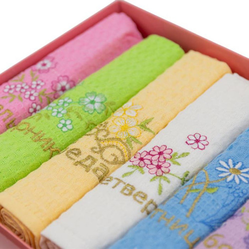 Набір серветок кухонних вафельних Ceylin Квіти 40х60 7 шт