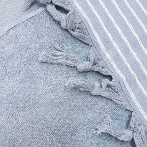 Полотенце пляжное пештемаль-махра Турция голубой 100х180