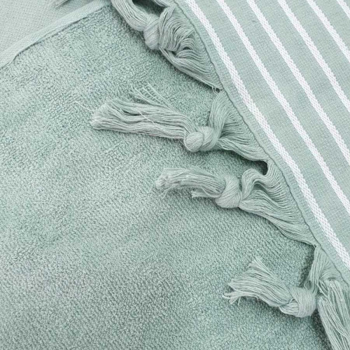 Полотенце пляжное пештемаль-махра Турция оливковый 100х180