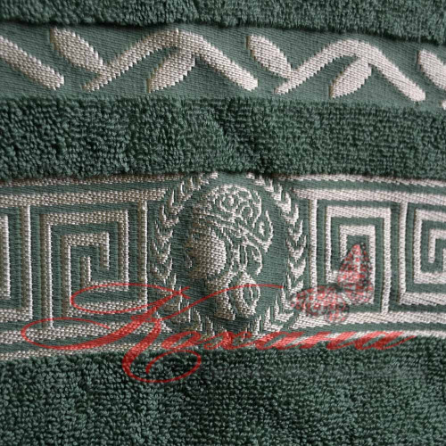 Полотенце махровое жаккардовое Цезарь зеленое