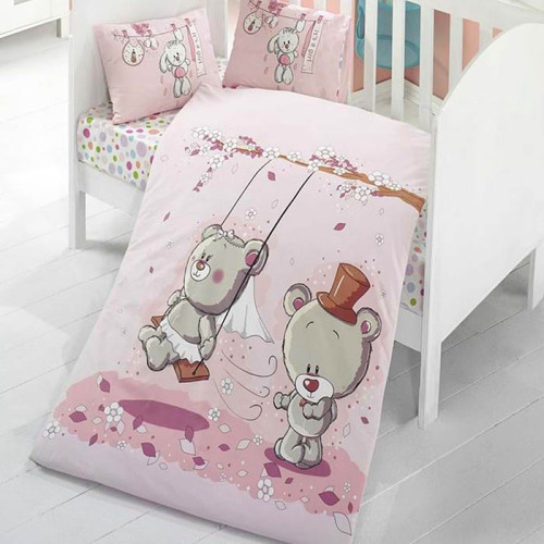 Детское постельное белье в кроватку ТМ Victoria ранфорс Pink Dream