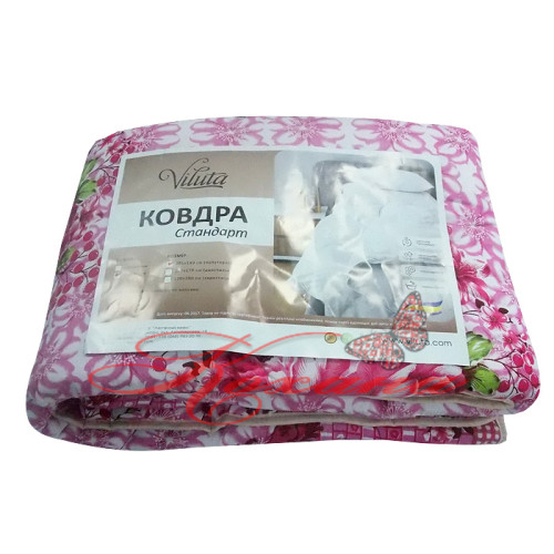 Одеяло силиконовое стеганое ТМ Вилюта Стандарт розовые цветы