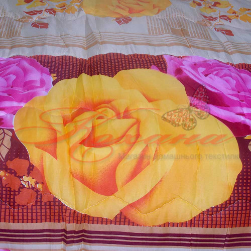 Одеяло силиконовое стеганое ТМ Вилюта Стандарт желтые розы