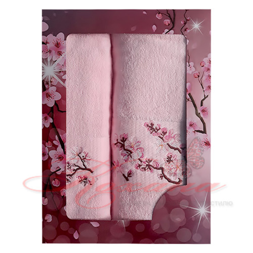 Набор полотенец махровых ТМ Вилюта Сакура розовая
