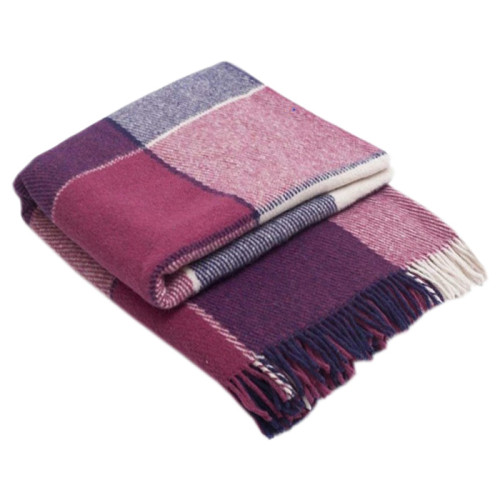 Плед шерстяной ТМ Vladi Эльф № 1 бел-фукс-слив