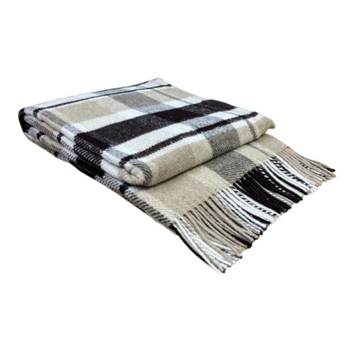 Плед полушерстяной ТМ Vladi Метро № 1 бел-беж-кор