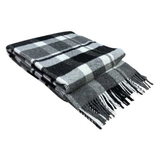 Плед полушерстяной ТМ Vladi Метро № 1 бел-дым-т.сер