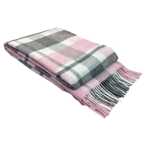 Плед полушерстяной ТМ Vladi Метро № 1 бел-роз-дым