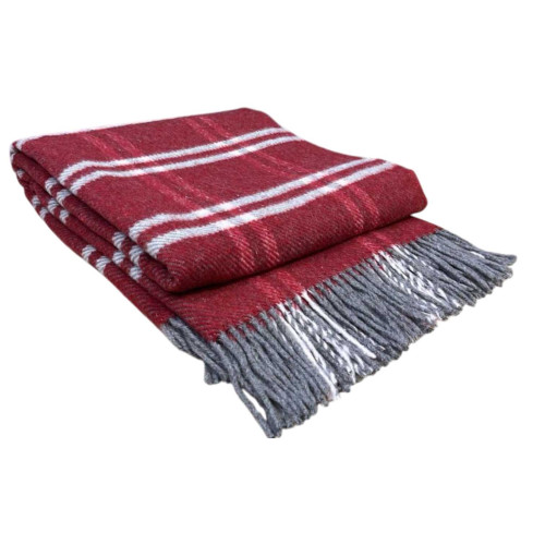 Плед полушерстяной ТМ Vladi Метро № 2 дим-бел-красн