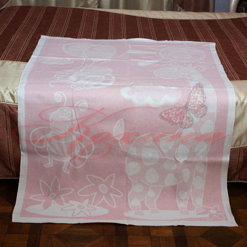 Одеяло детское хлопковое жаккардовое ТМ Vladi розовое