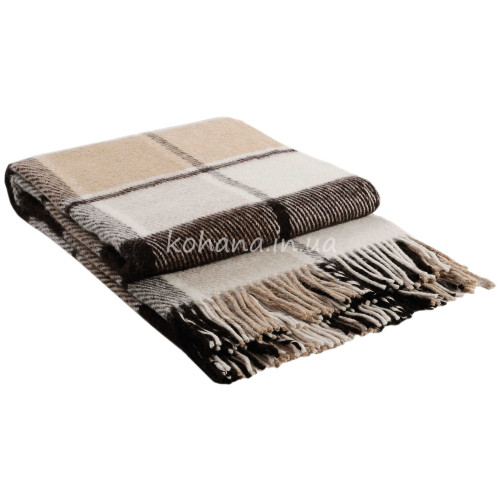 Плед шерстяной ТМ Vladi Эльф № 5 бел-беж-кор