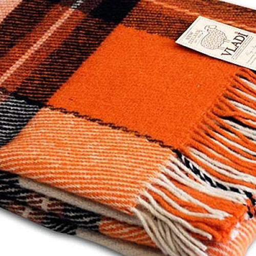 Плед шерстяной ТМ Vladi Эльф № 7 бел-оранж-кор-тер