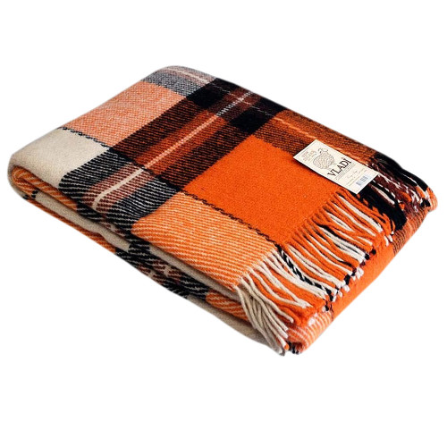 Плед шерстяной ТМ Vladi Эльф № 7 бел-оранж-кор-тер