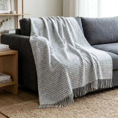 Плед ТМ Vladi Palermo ЛАПКИ 37S/VELIA білий-дим