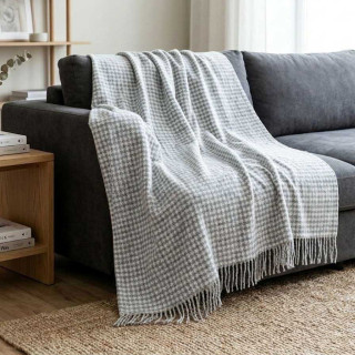 Плед ТМ Vladi Palermo ЛАПКИ 37S/VELIA белый-дым