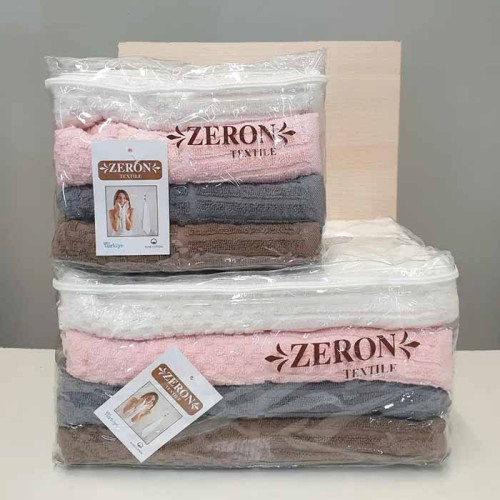 Набір рушників махрових жакардових ТМ Zeron Jakard de Luxe Miran 4 шт