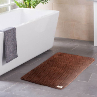 Килимок для ванної Welsoft TM ZERON 53х80 зігзаг коричневий