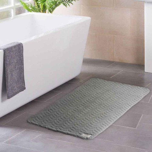 Коврик для ванной Welsoft TM ZERON 53х80 зигзаг серый