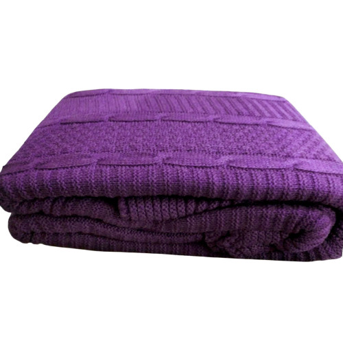 Плед вязаный ТМ Zeyd Home 200х220 фиолетовый